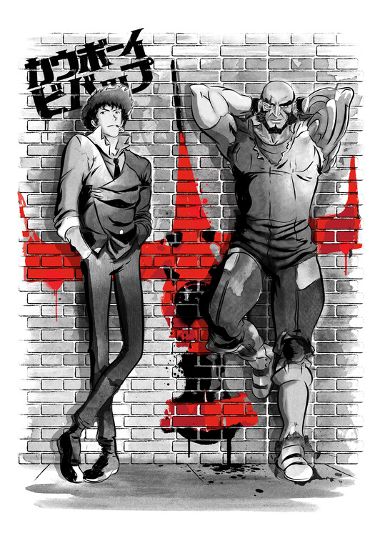 Poster Space bounty hunters sumi e