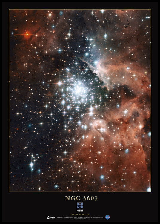 Juliste NGC 3603, ESA, Nasa, Hubble Telescope