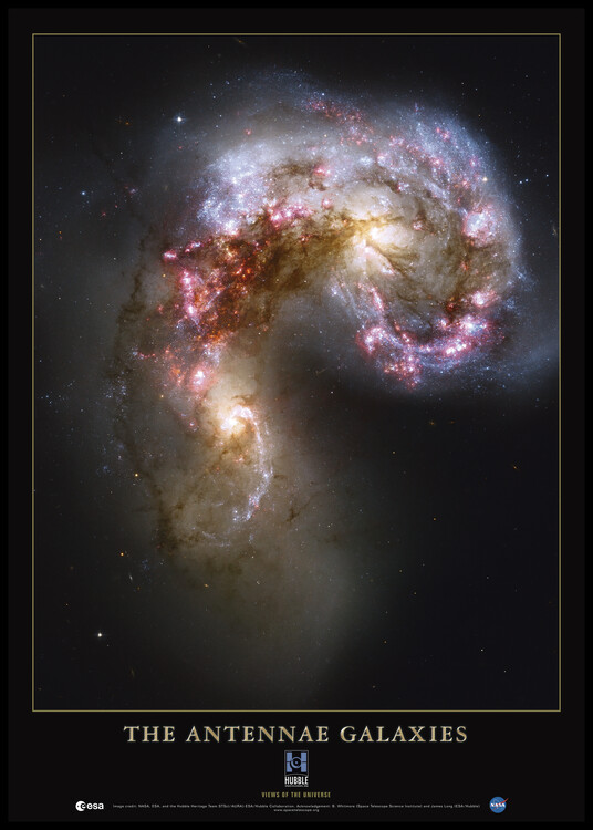 Poster The Antennae Galaxies, ESA, Nasa, Hubble Telescope