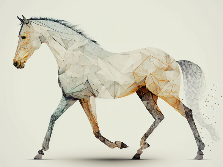Poster 02 minimalist poly horse