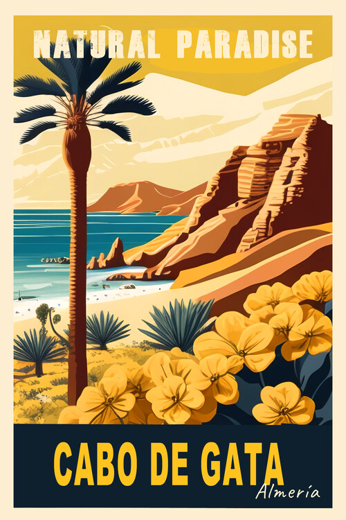 Poster CABO DE GATA Almeria: Vintage Collection Promo Souvenir 1