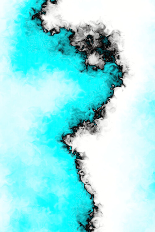 Plakat White and blue minimalist abstraction