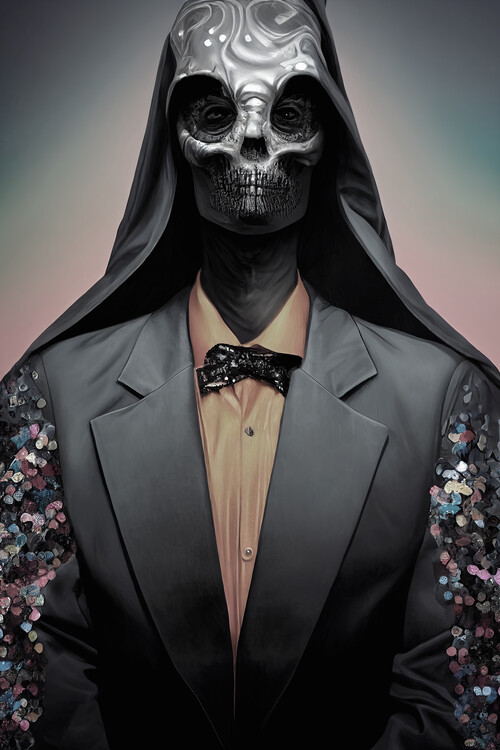 Плакат Disco skull man