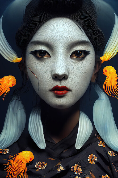 Plakat Portrait of a japanese woman