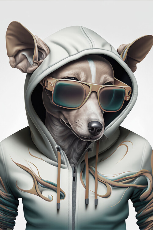 Plakat Cool dog wearing hoodie