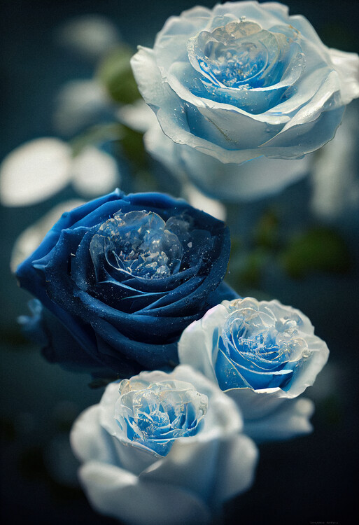 Plakát Blue Rose Diamonds