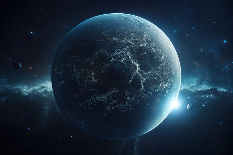 Плакат Blue planet in the middle of deep space