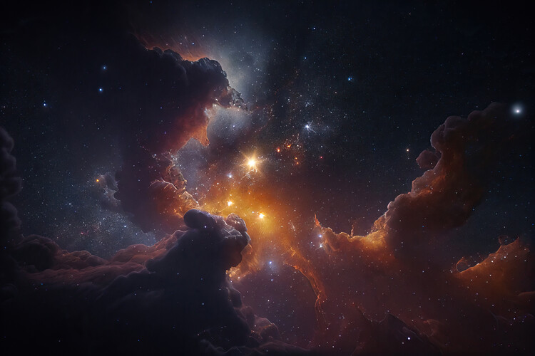 Плакат Nebula in deep space with stars