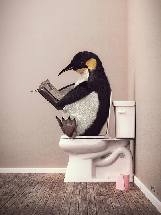 Poster Penguins in Tub Printe Wall Art, penguin Photo, penguin