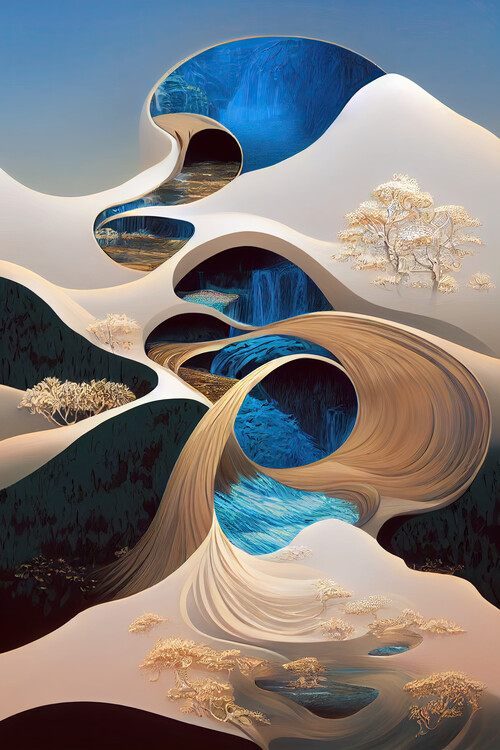 Plakat Waterfall abstraction