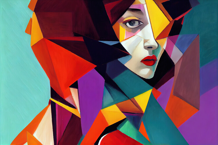 Plakat Geometric portrait of a woman