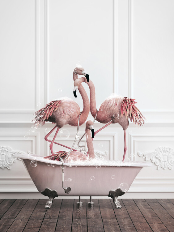 Poster Animals in Bathtubs Print, bathroom wall decor,Wall Art
