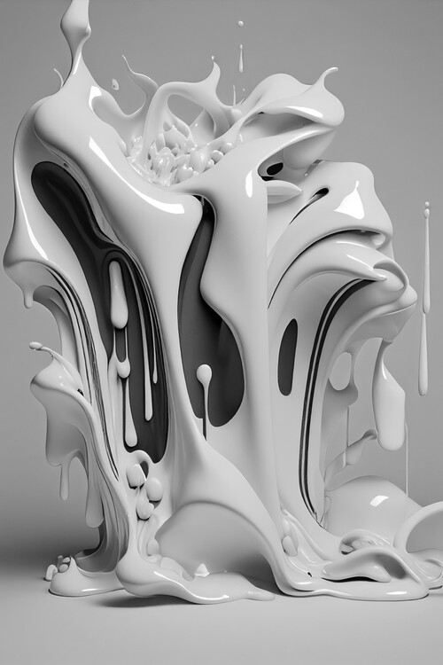 Plakat White liquid sculpture