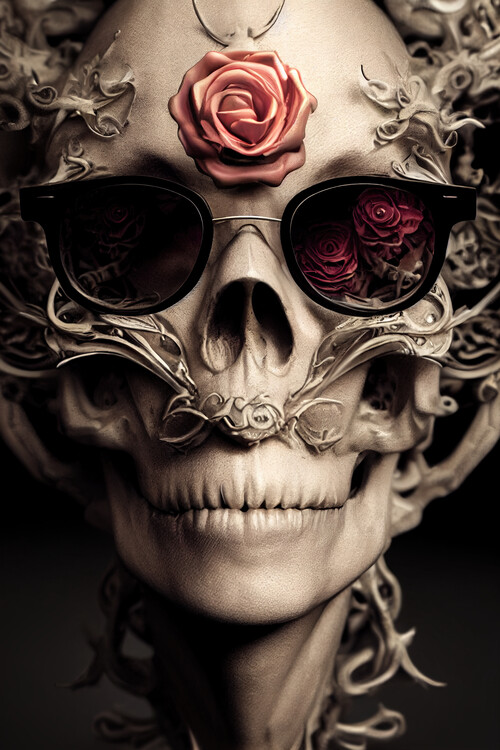 Plakat Skull wearing sunglasses