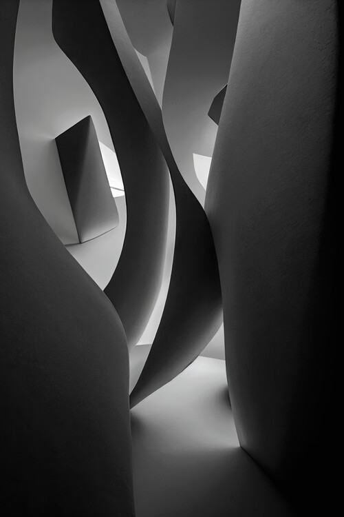 Принти на полотні Gray geometric art