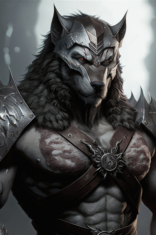 Canvas Print Wolf warrior