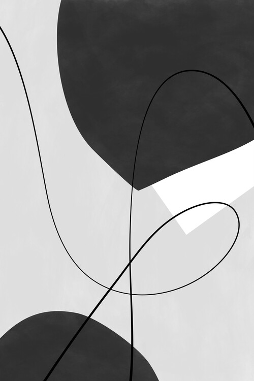 Billede på lærred Abstract Monochromes Shapes Poster No.2