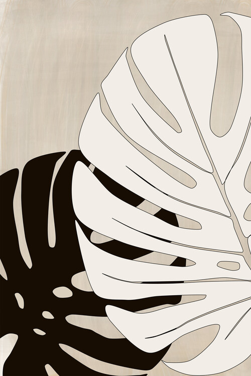 Plakat Neutral Monstera Leaves Poster