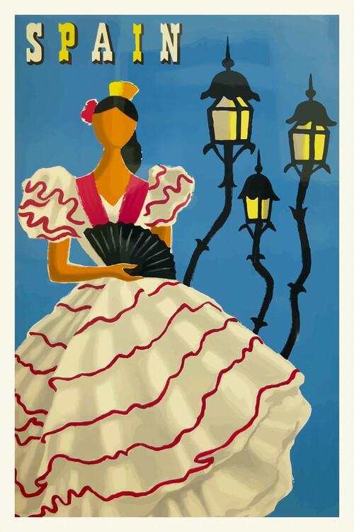 Canvas Print Vintage Travel Poster (Spain)