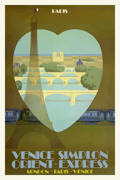 Poster Vintage Travel Poster (Venice / Orient Express)
