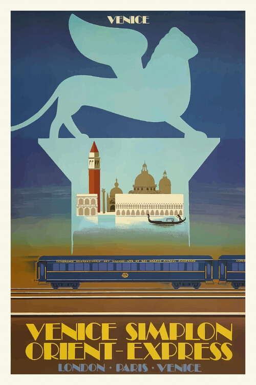 Poster Vintage Travel Poster (Venice / Orient Express)