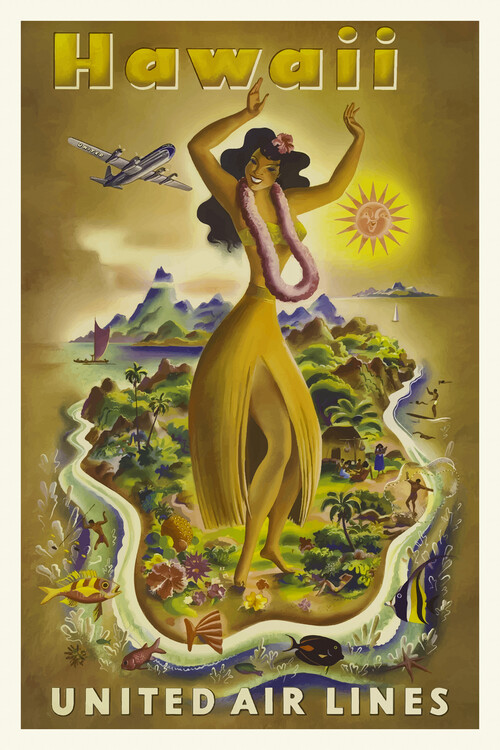 Poster Vintage Travel Poster (Hawaii)