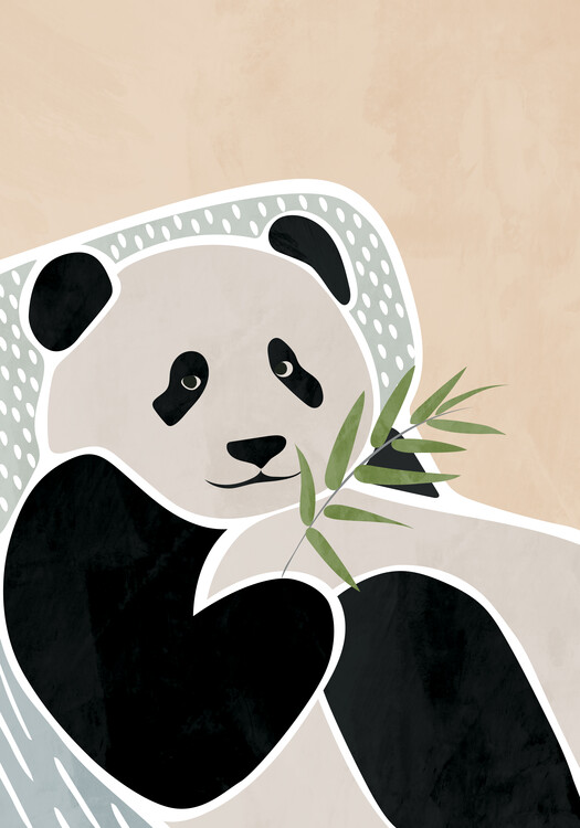 Bild auf Leinwand Scandi Panda nursery kids
