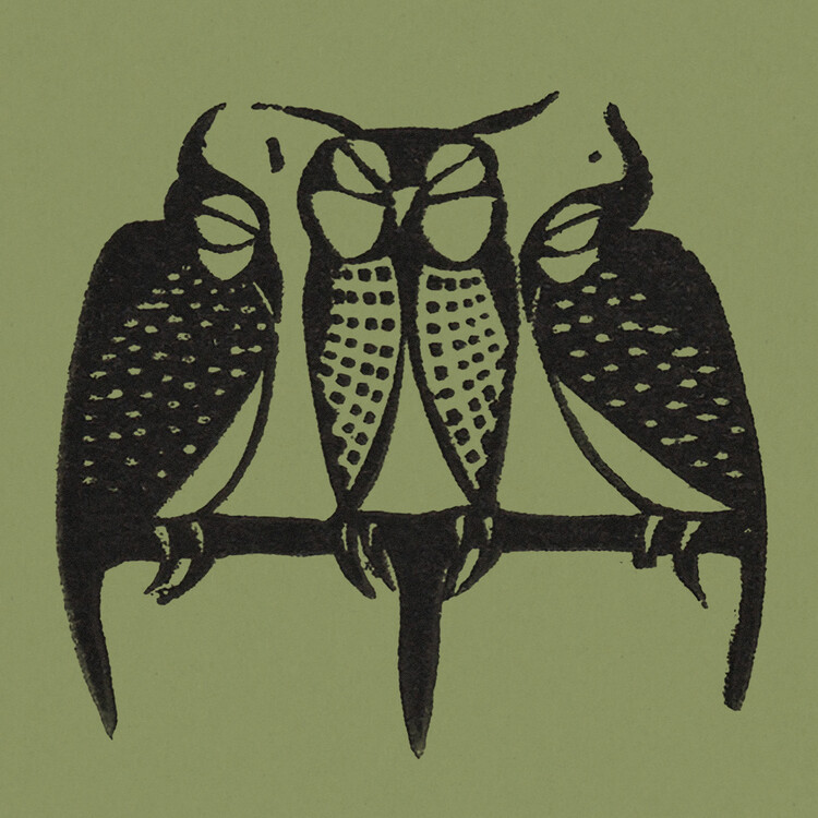 Poster Three Sleeping Owls (Graphic) - Gerrit Willem Dijsselhof