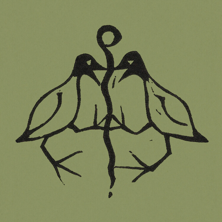Poster Two Birds (Green Graphic) - Gerrit Willem Dijsselhof