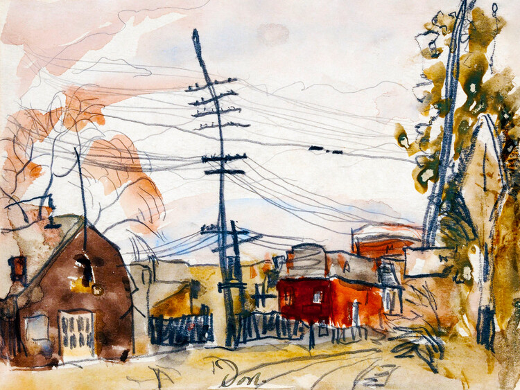 Levně Plakát, Obraz - Fall Brook Railroad, Arthur Dove, 40 × 30 cm