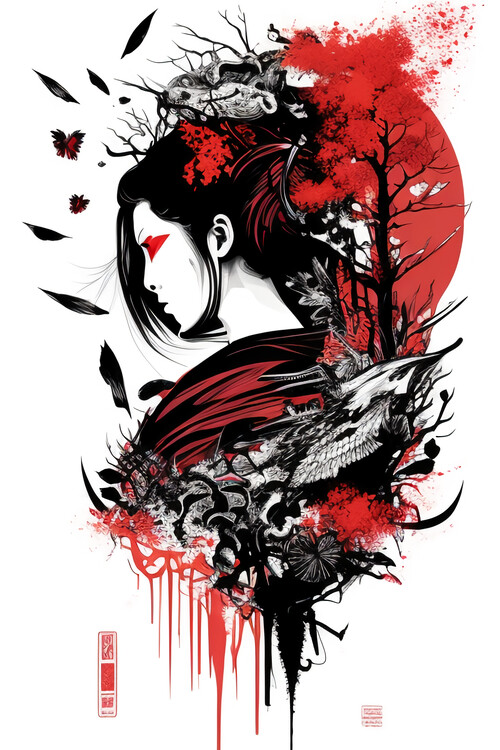Poster Japanese Japonaise Japanisch Japones Style Symbols Colors