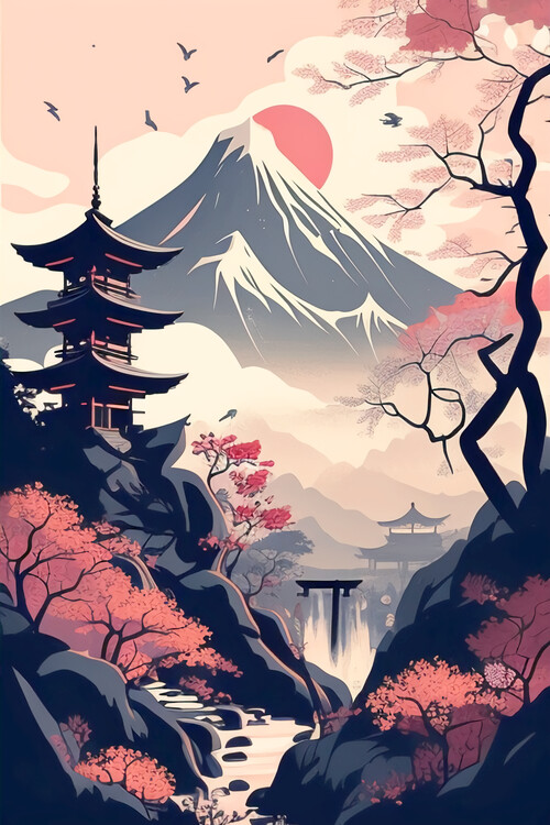 Αφίσα Japanese Japonaise Japanisch Japones Relax Natural Landscape