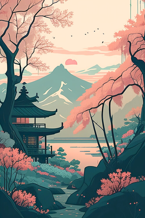 Αφίσα Japanese Japonaise Japanisch Japones Relax Natural Landscape