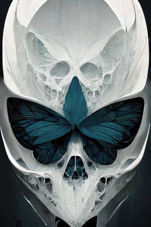 Poster Butterfly skull