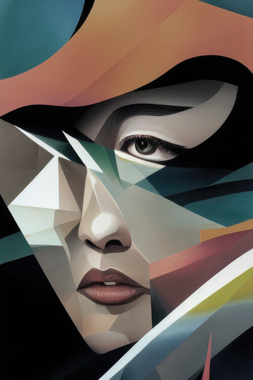 Plakat Geometric face
