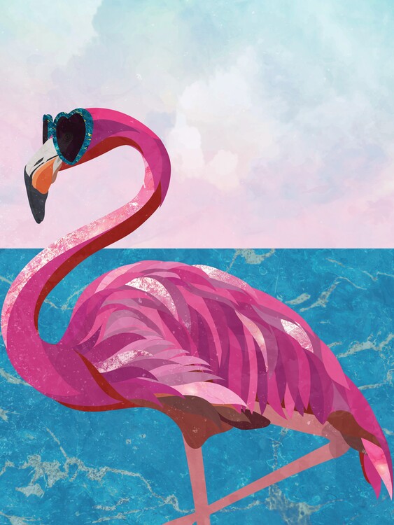 Poster Flamingo on holiday