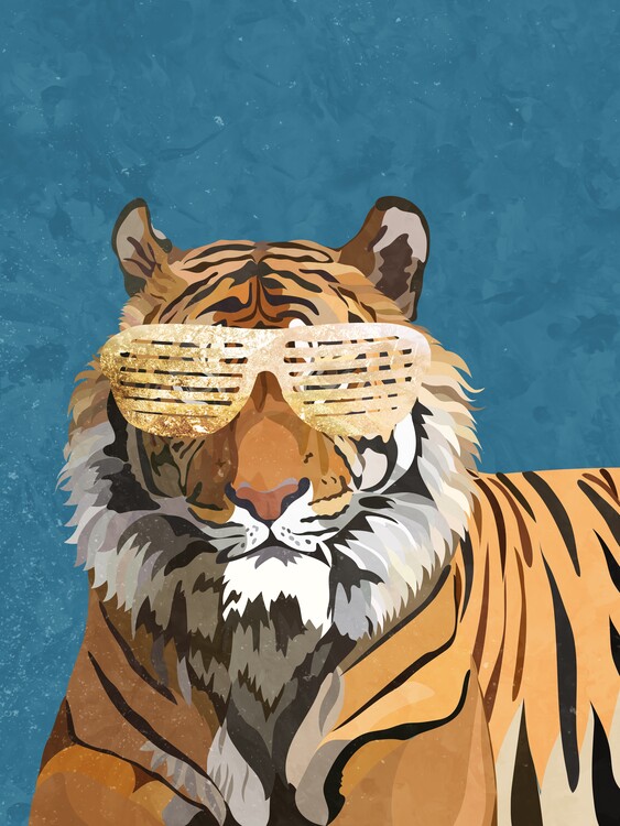Poster Hip Hop Tiger blue