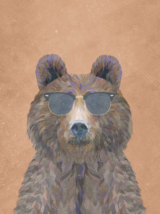 Poster Brown Bear Sunglasses