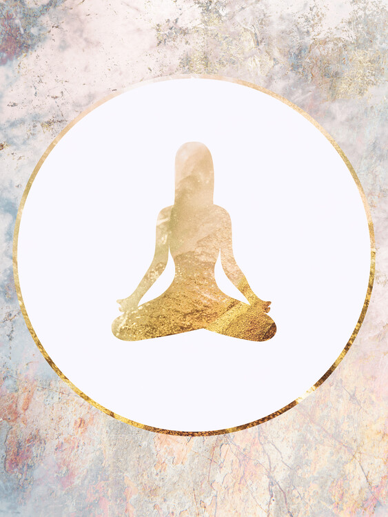Canvas Print Boho yoga sun gold 1