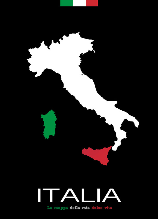 Slika na platnu ITALIA: La Mappa della mia dolce vita