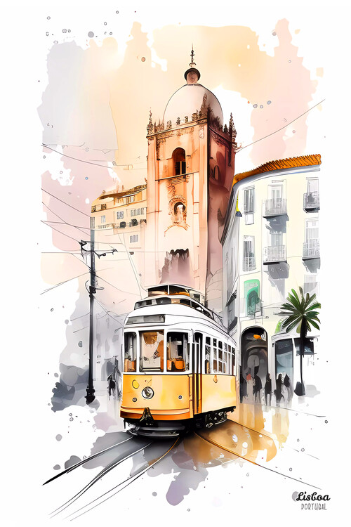 Plakat LISBOA (Lisbon) : PORTUGAL - Artistic view : mod#3