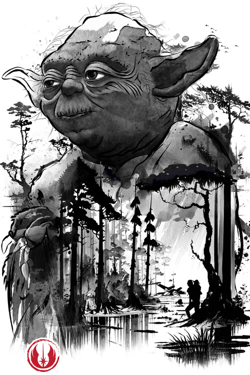 Poster The Master in the swamp sumi-e