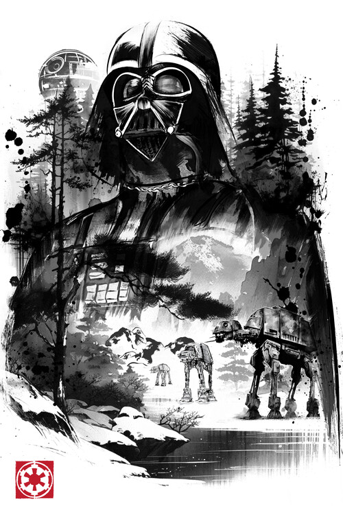 Poster Dark Lord in the snow planet sumi-e