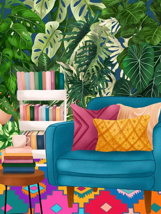 Poster Colourful Reading Nook