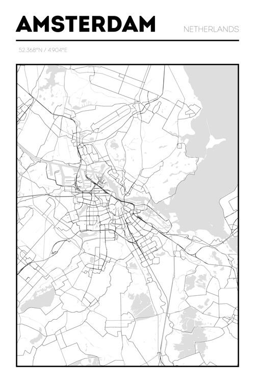 Canvas Print Amsterdam Map