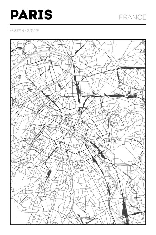 Poster Paris Map