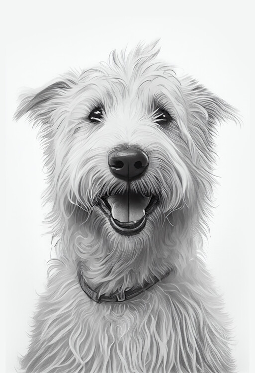 Плакат Drawing of a portrait of a dog