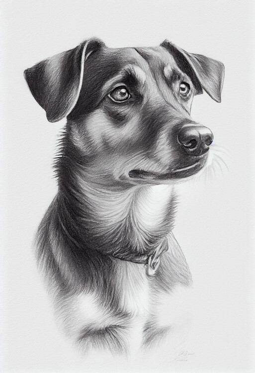 Juliste Drawing of a portrait of a dog