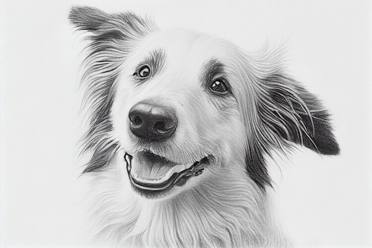 Juliste Drawing of a portrait of a dog