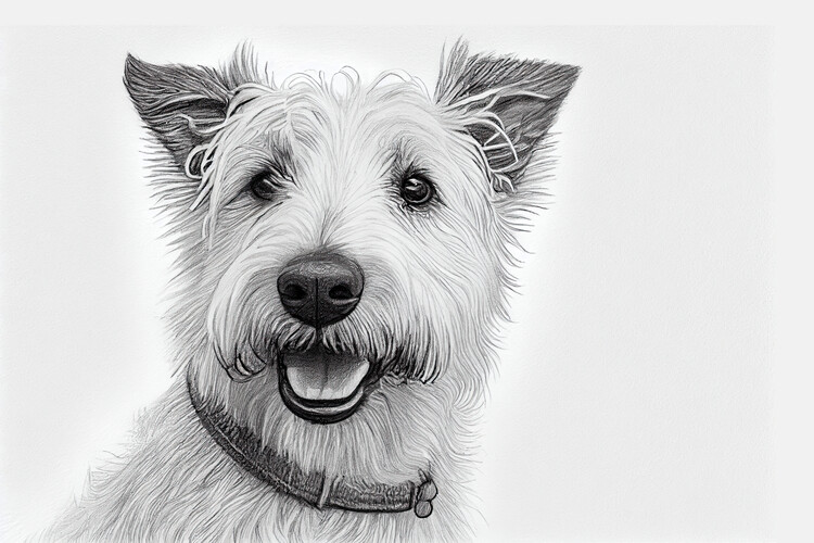 Juliste Drawing of a portrait of a dog